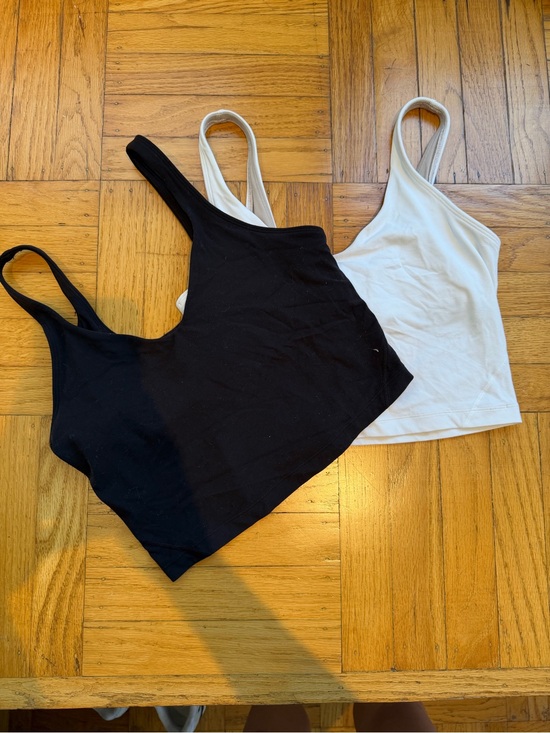 TC Tops - Lululemon Black and White Double Pack Women's Cropped Tank Tops